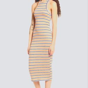 Ambiance Knit Striped Tank Jersey Dress Size L NWOT